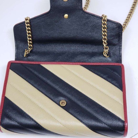 Gucci Marmont Bicolor Wallet onChain Crossbody Bag - Picture 9 of 14